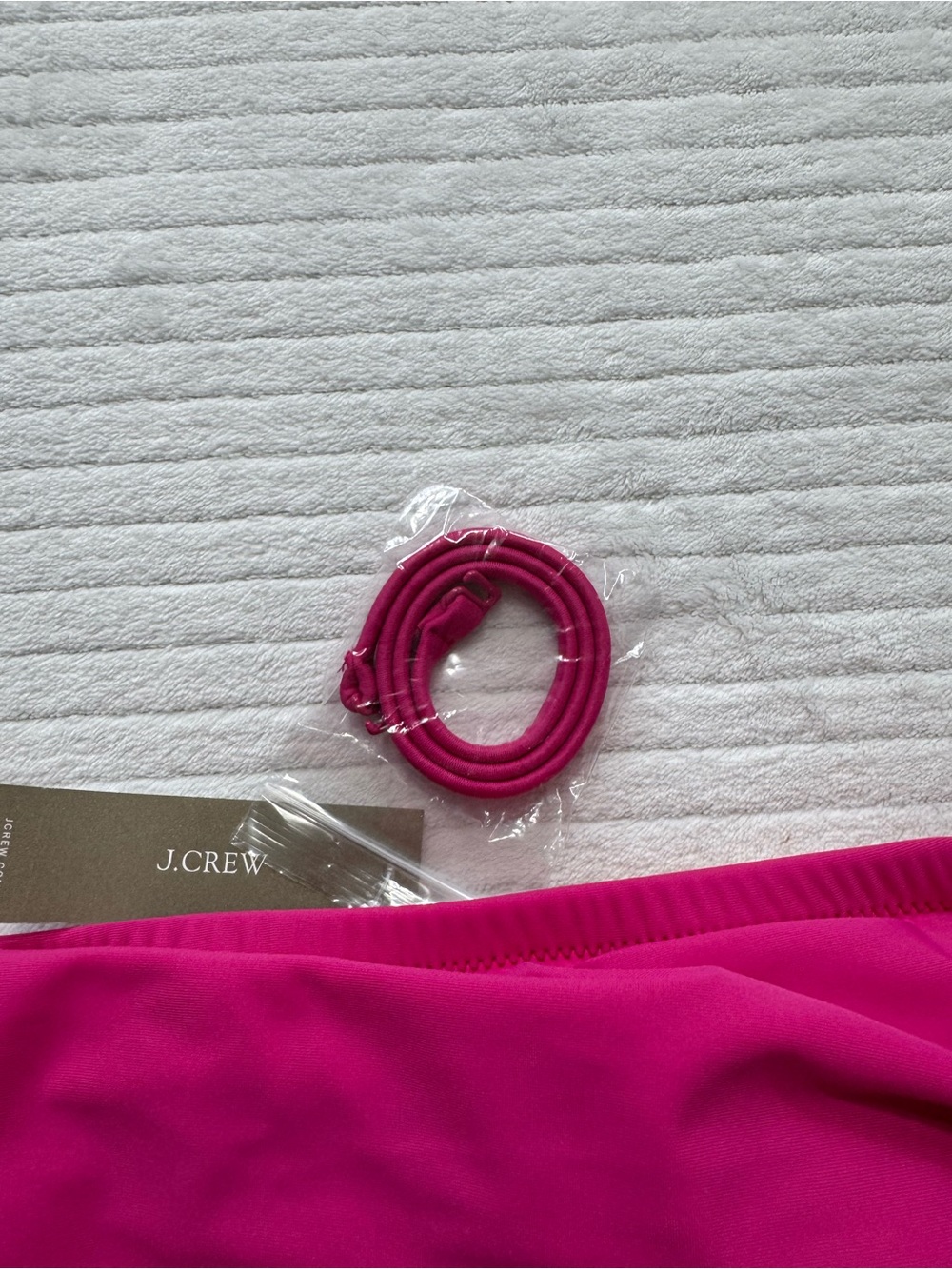 J. Crew Hot Pink Strapless Ruched Swimsuit - Picture 8 of 11
